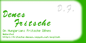 denes fritsche business card